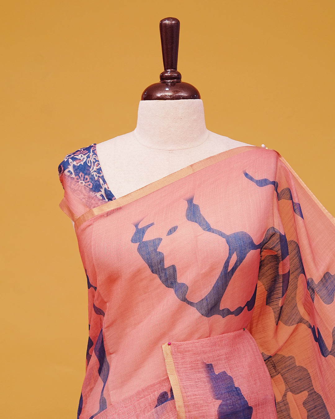 Mauve Colour Semi Linen Saree