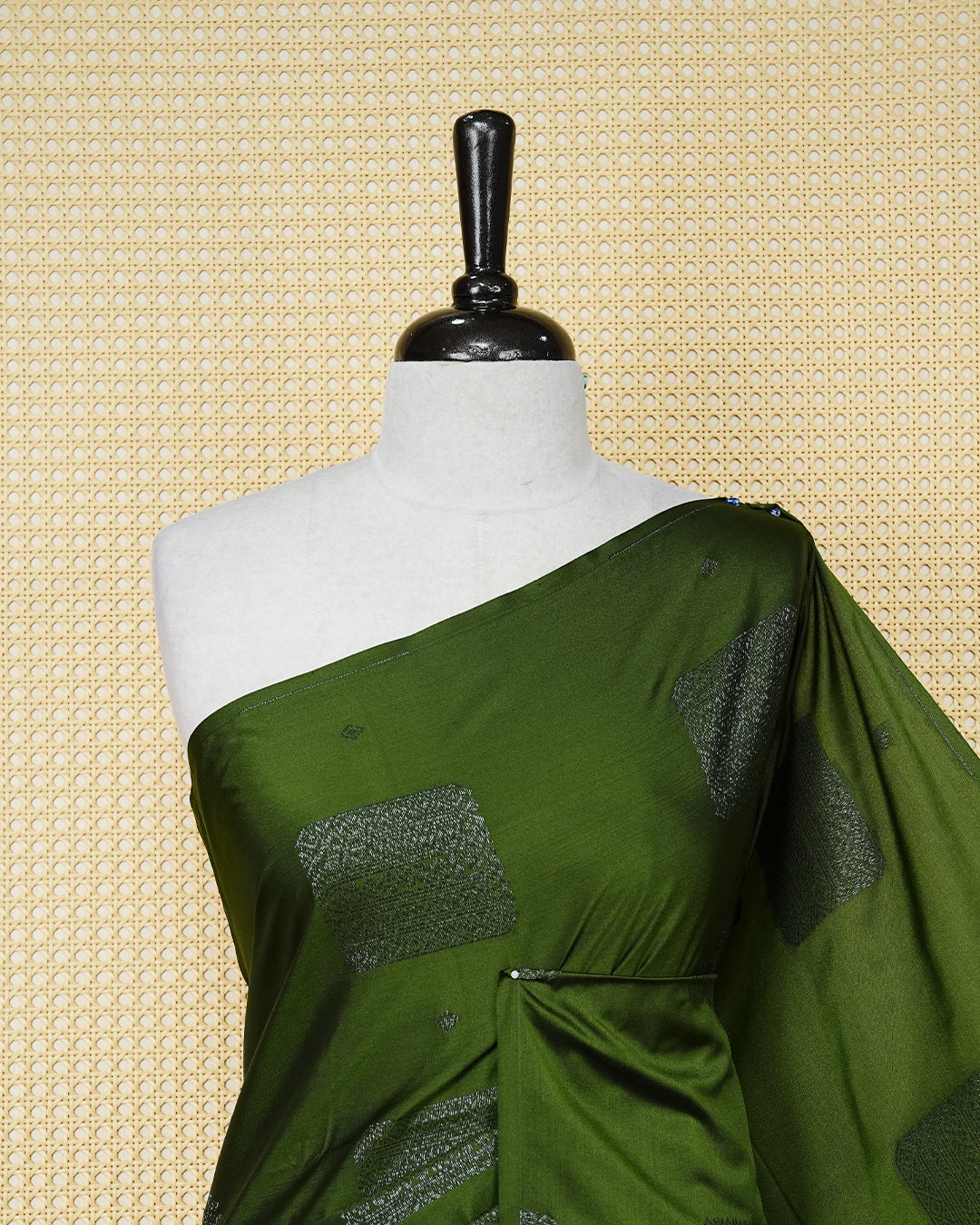 Forest green colour soft silk saree