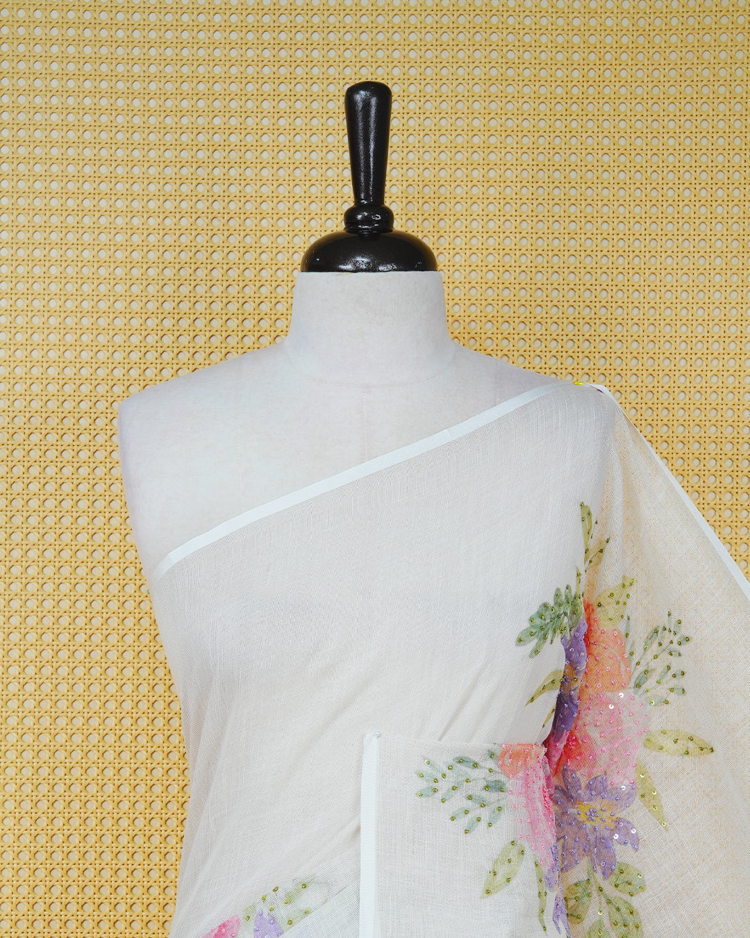 Light Pink colour linen tissue saree.