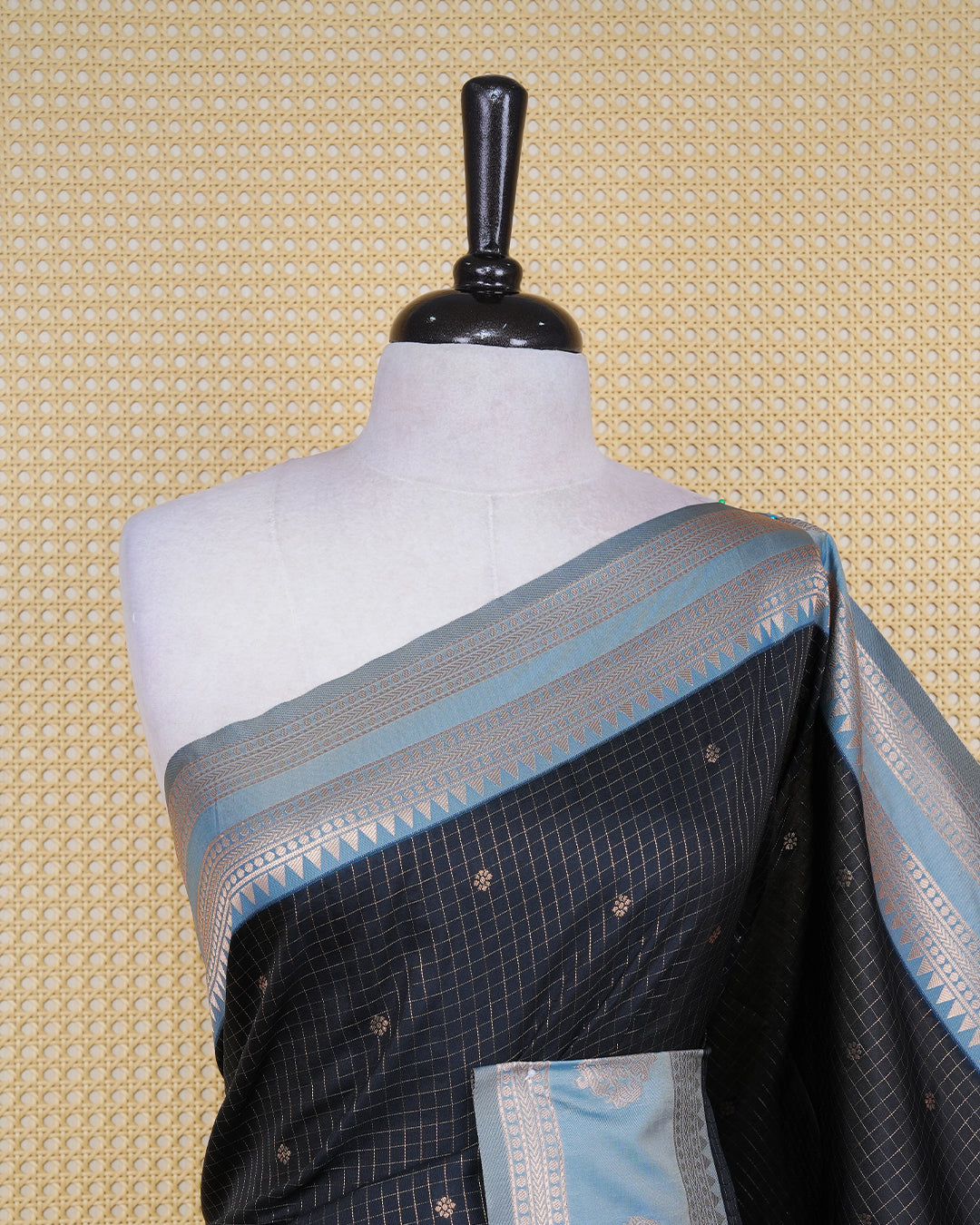 Black colour soft silk saree