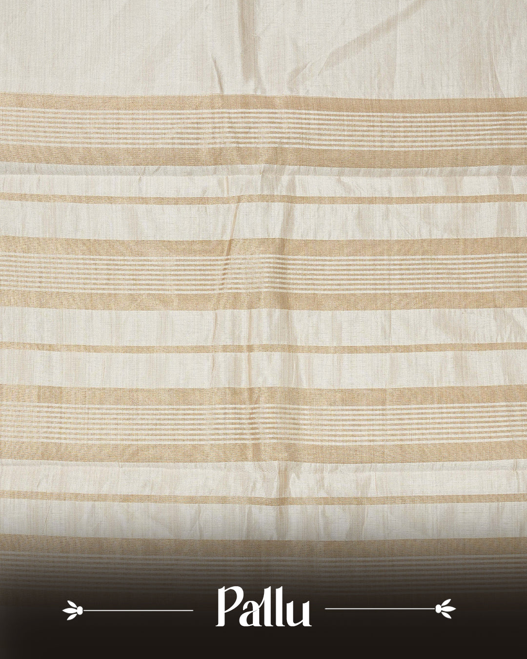 Off white gold Tussar saree featuring Gold zari buttas on body, complemented by self colour with traditional border, comes with matching blouse piece.
