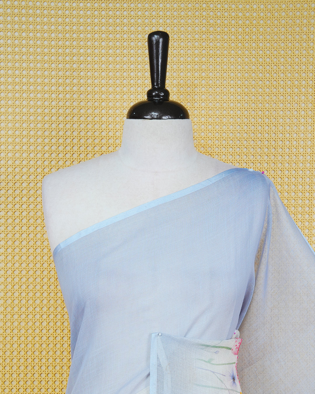 Light Blue colour linen tissue saree.
