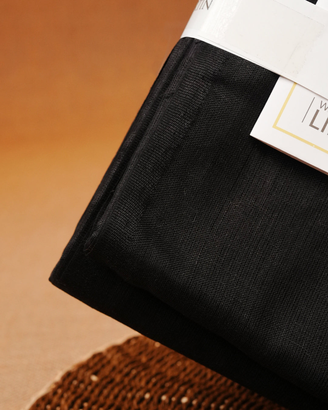 Black colour Pure linen Double dhoti featuring Self colour border.