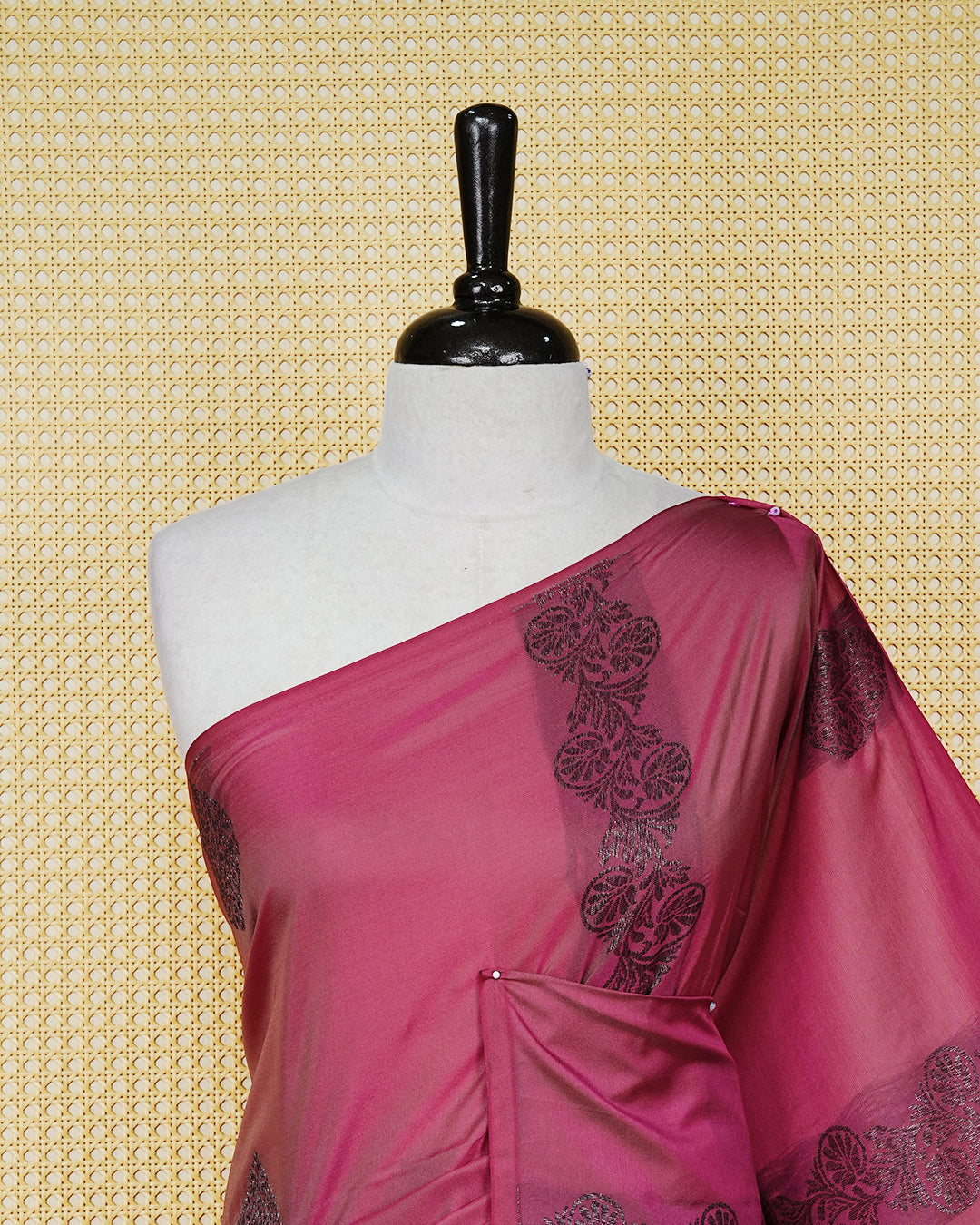 Dusty magenta colour soft silk saree