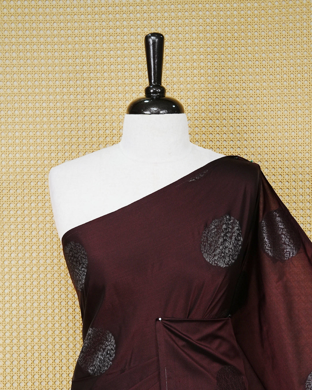 Dark coffee brown colour soft silk saree