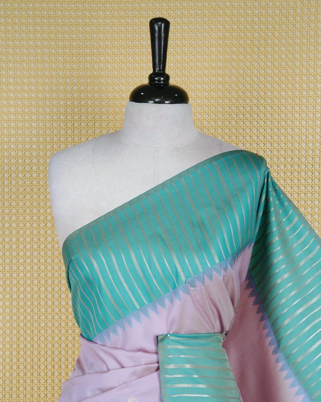Pastel lilac colour soft silk saree