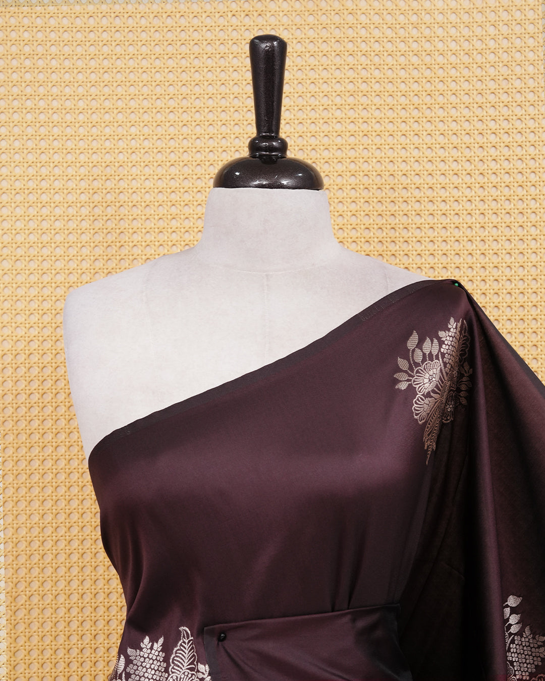 Dark chocolate colour soft silk saree