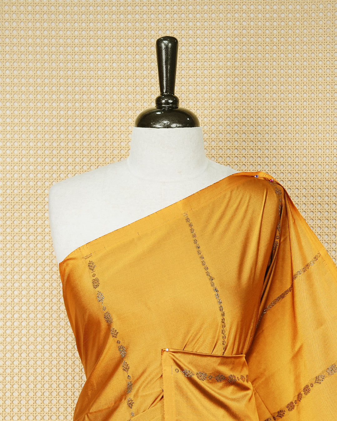 Duke Mustard Yellow colour soft silk saree