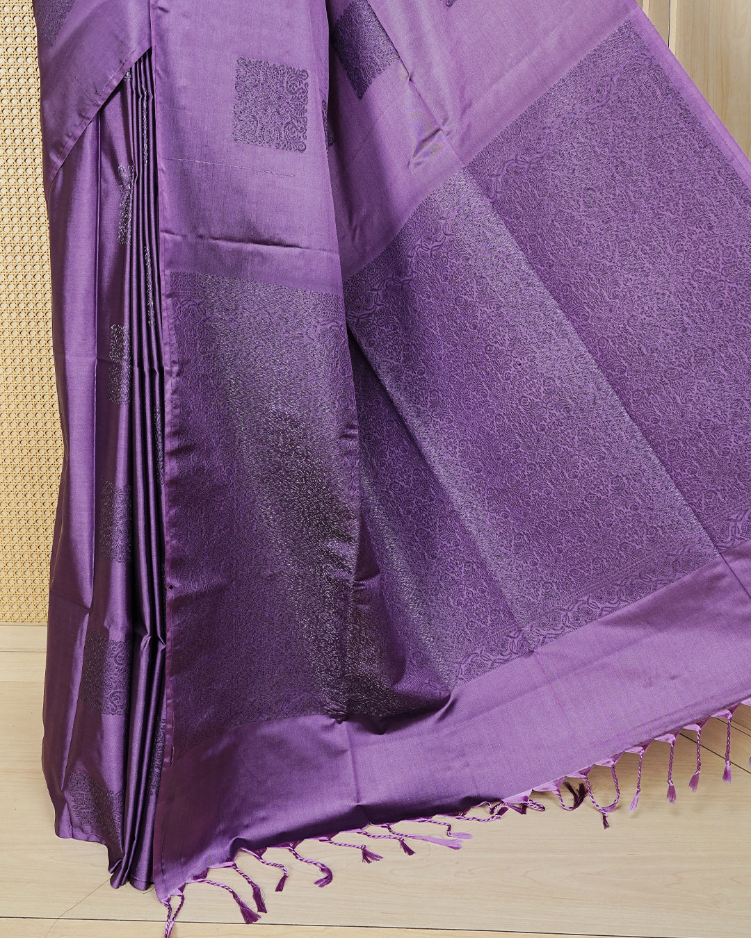 Lavender colour soft silk saree