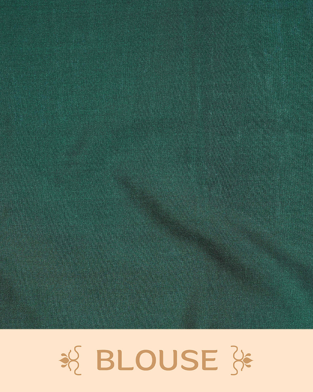 Dark forest green colour soft silk saree featuring antique zari motifs on body with contrast self colour pallu & paired with matching blouse piece.