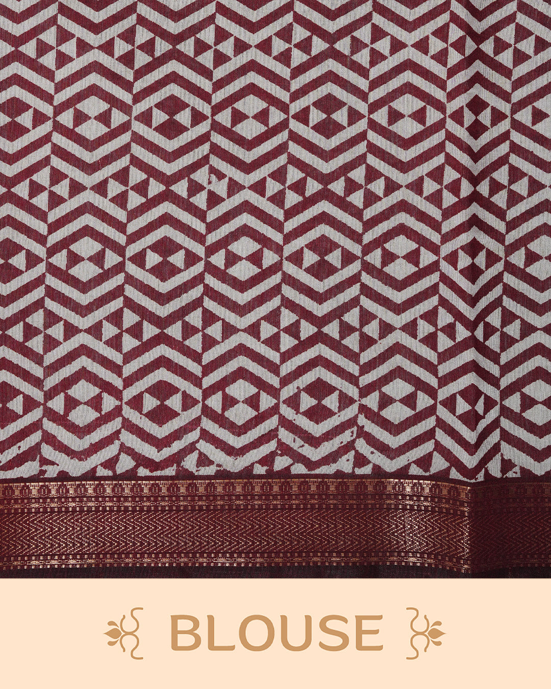 Maroon colour semi linen saree