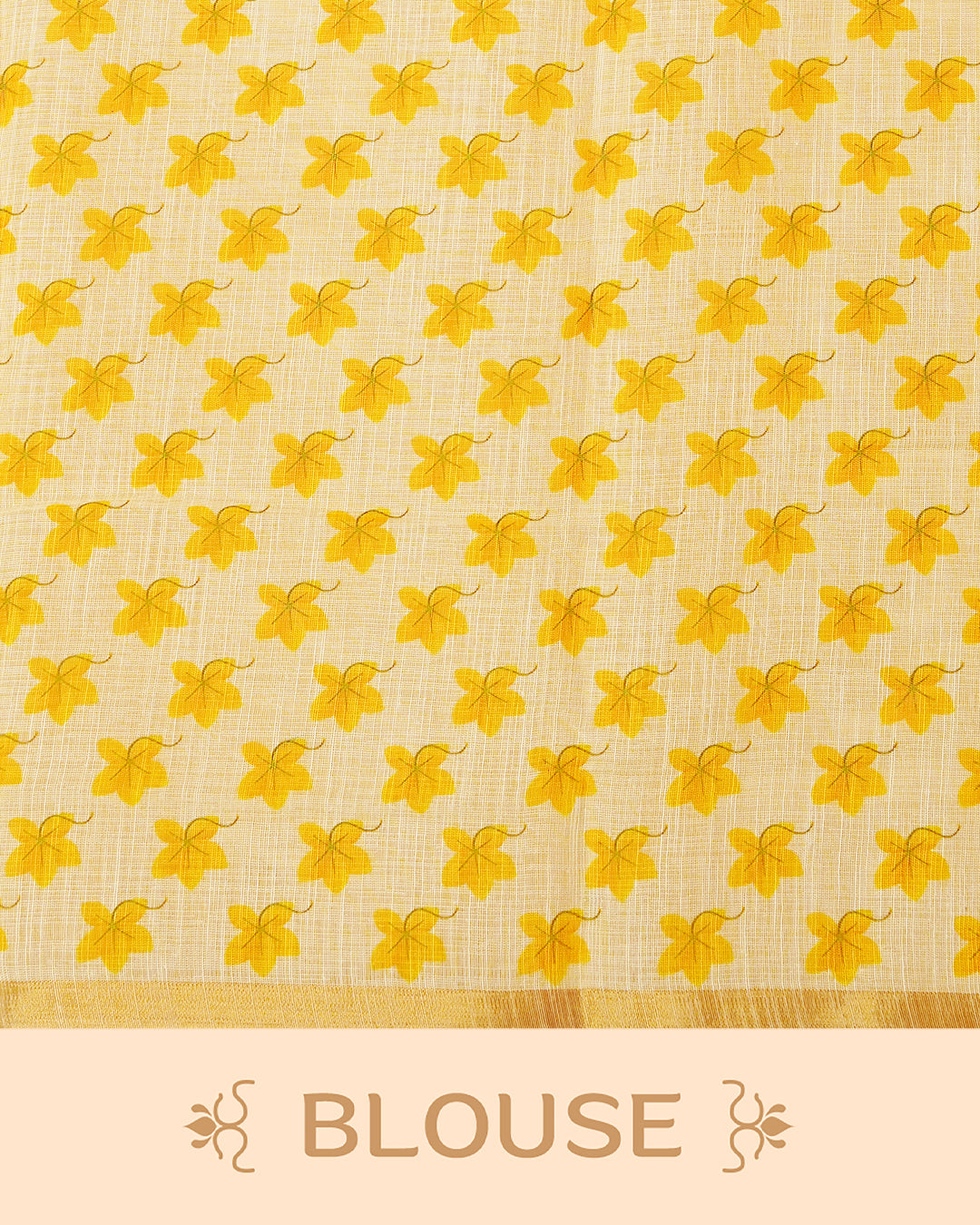 Butter Yellow Colour Semi Linen Saree