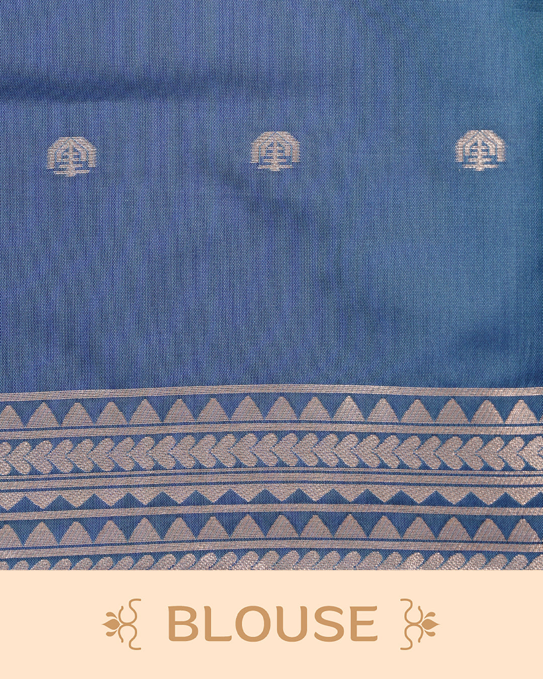 Cyan colour soft silk saree
