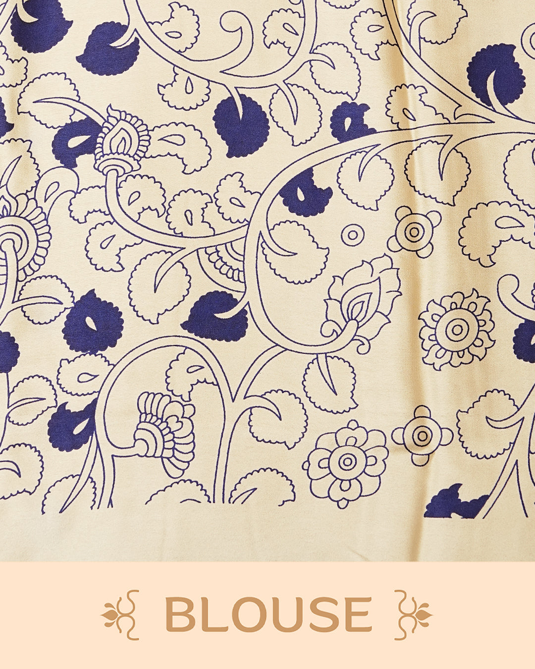 Navy Blue & Cream Colour Modal Saree