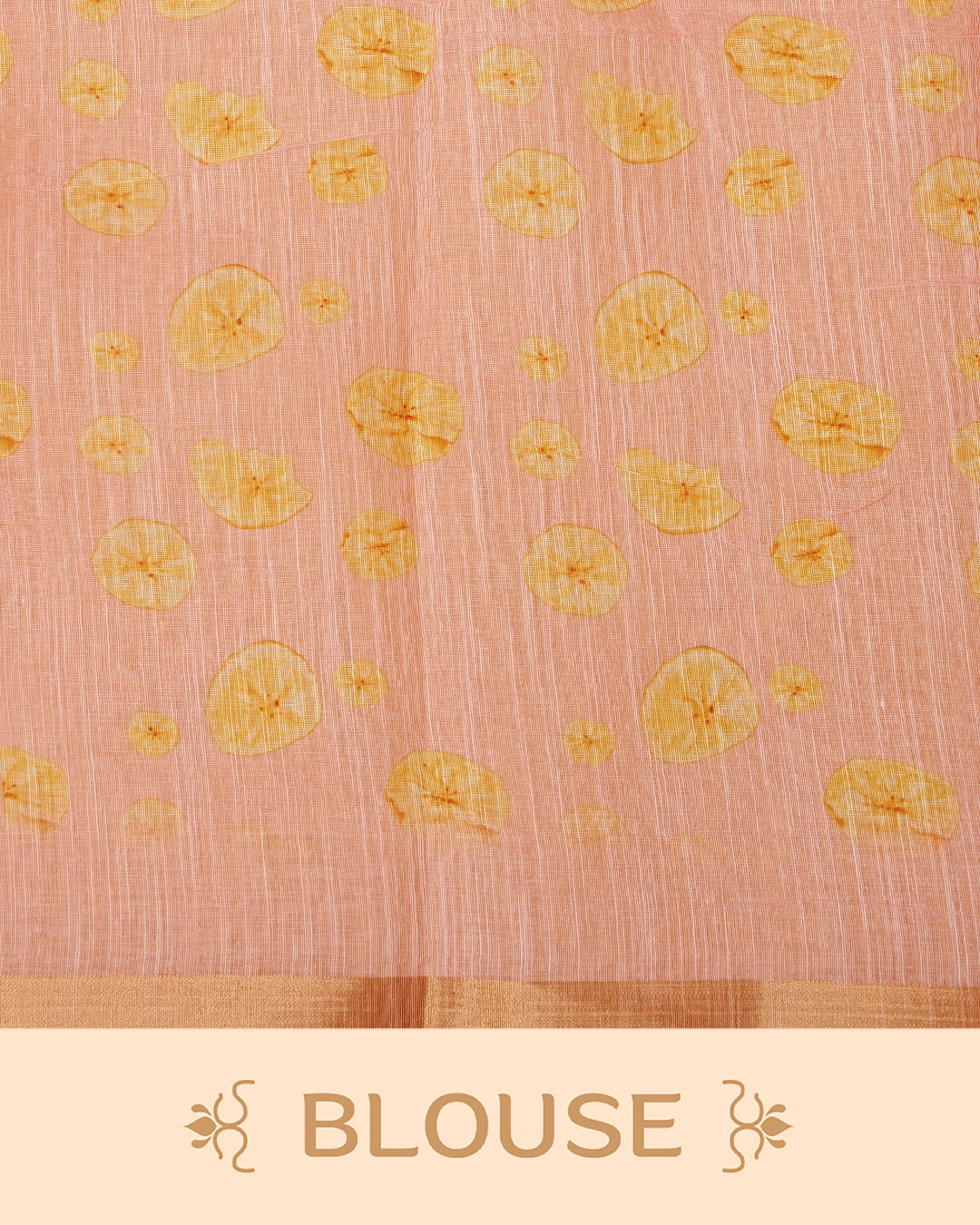 Light Pink Colour Semi Linen Saree featuring Chips prints, paired with matching printed blouse piece.