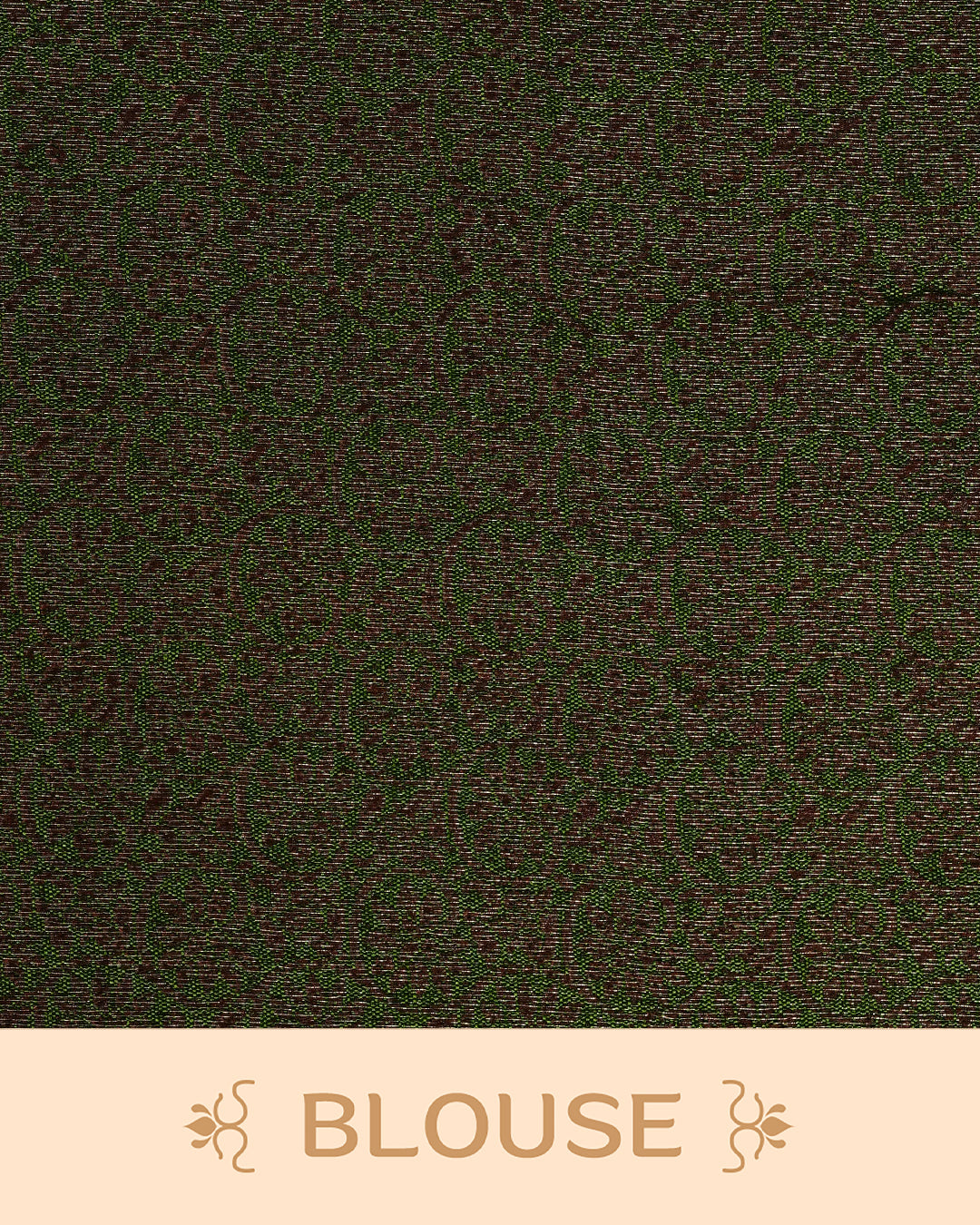 Wine colour semi linen saree thread motifs on body, contrast mehndi green colour gold zari border, rich pallu comes with matching blouse piece