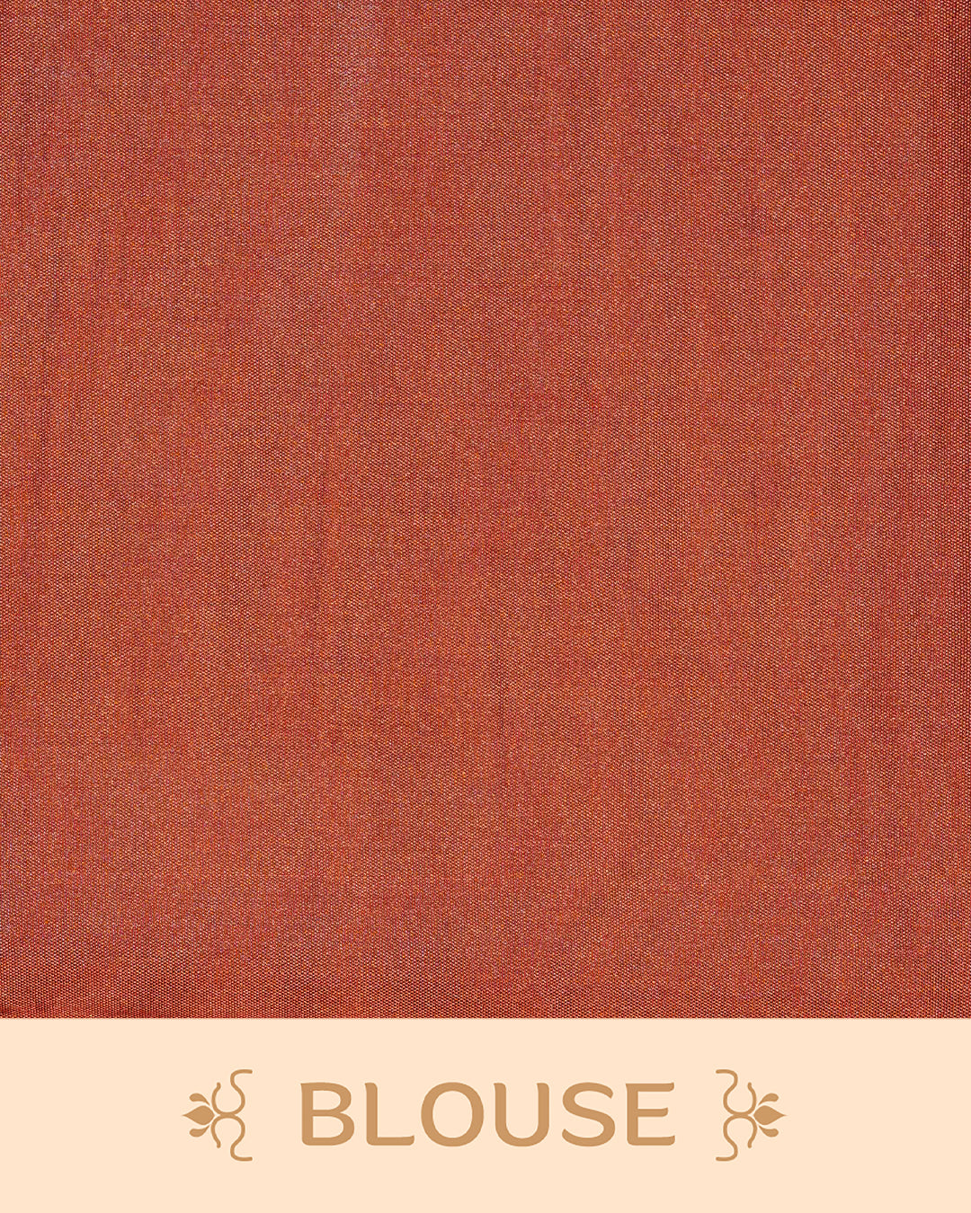 Rust orange colour soft silk saree featuring antique zari motifs on body with contrast self colour pallu & paired with matching blouse piece.