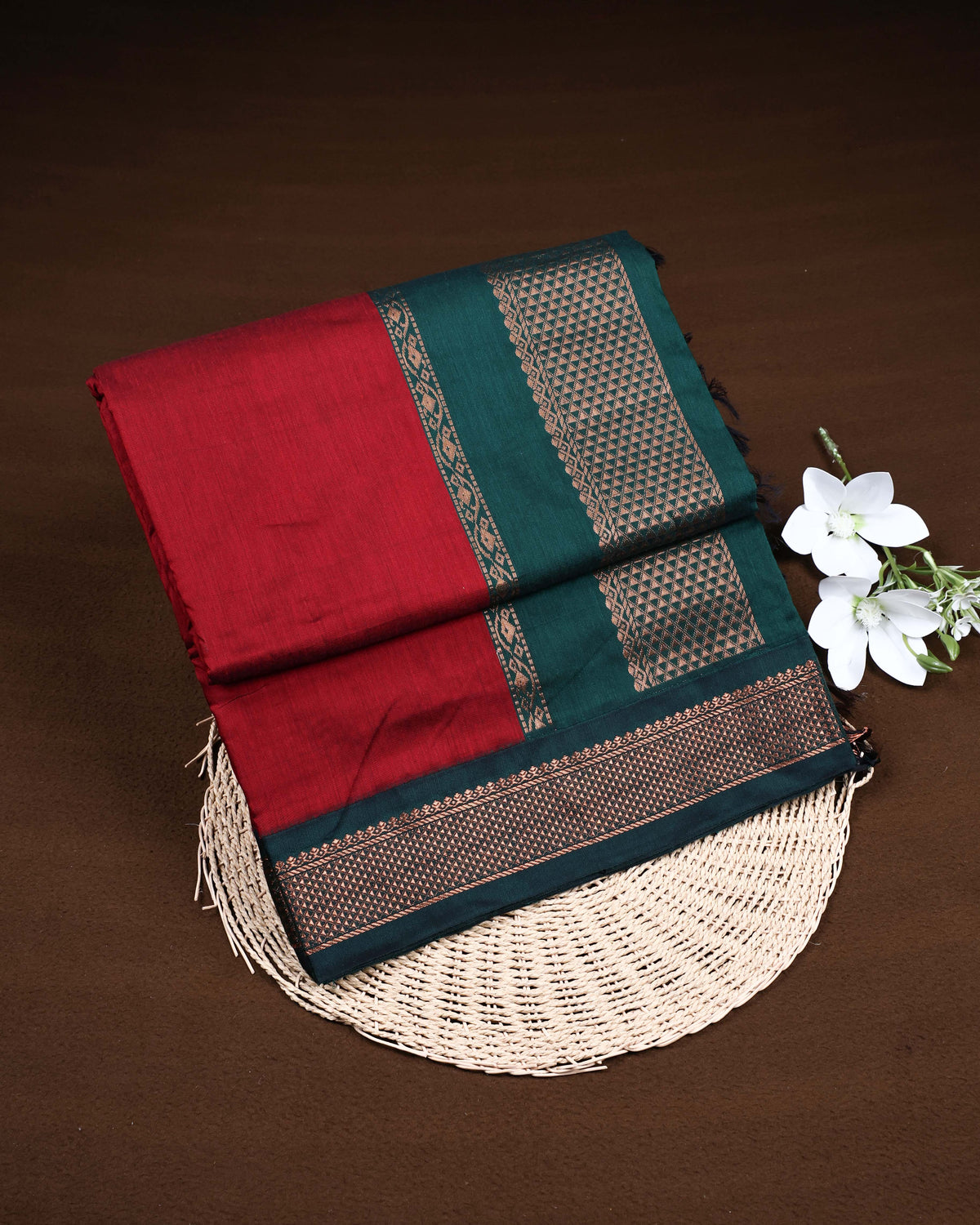 Maroon colour Kalyani Cotton Saree