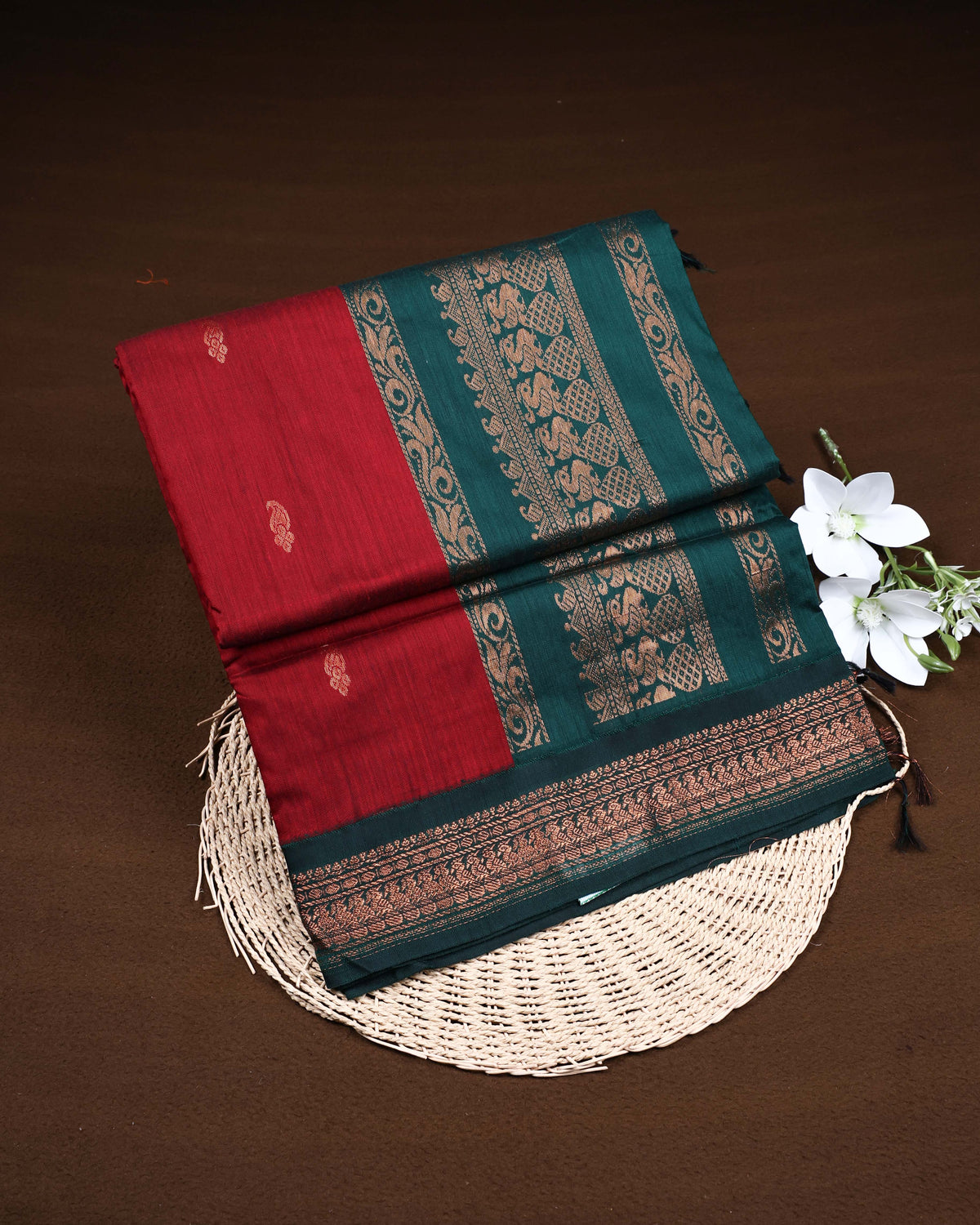 Maroon colour Kalyani Cotton Saree