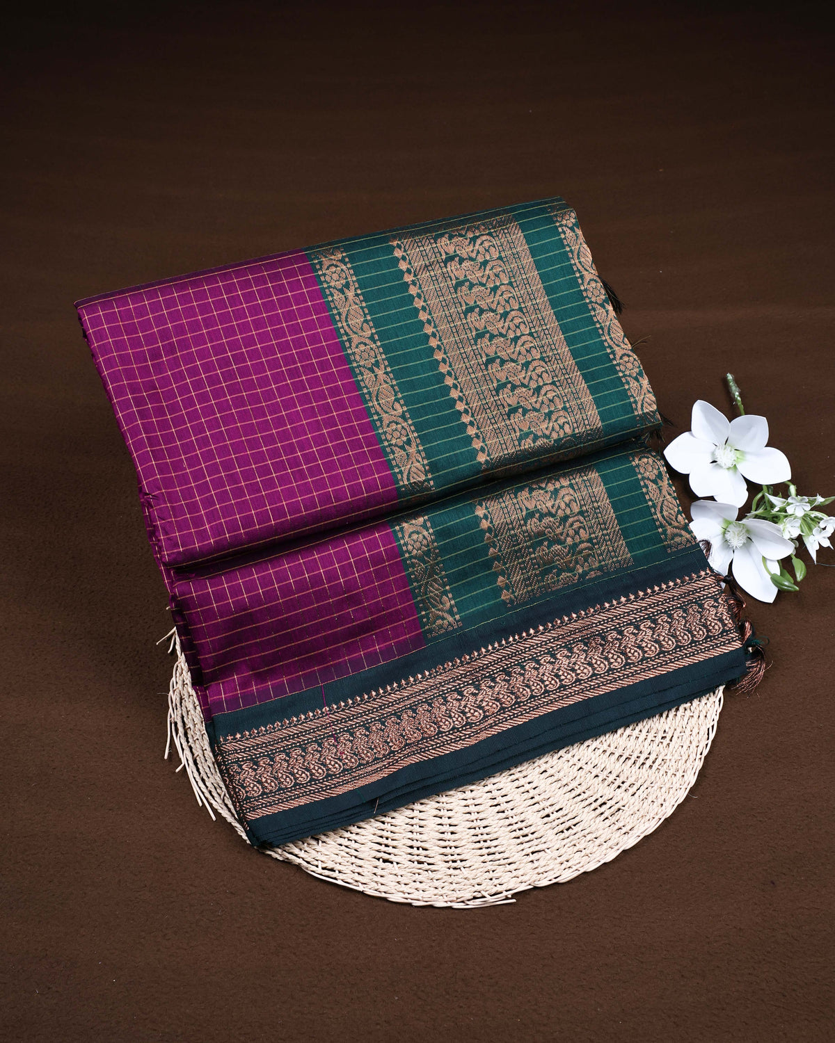Purple colour Kalyani Cotton Saree