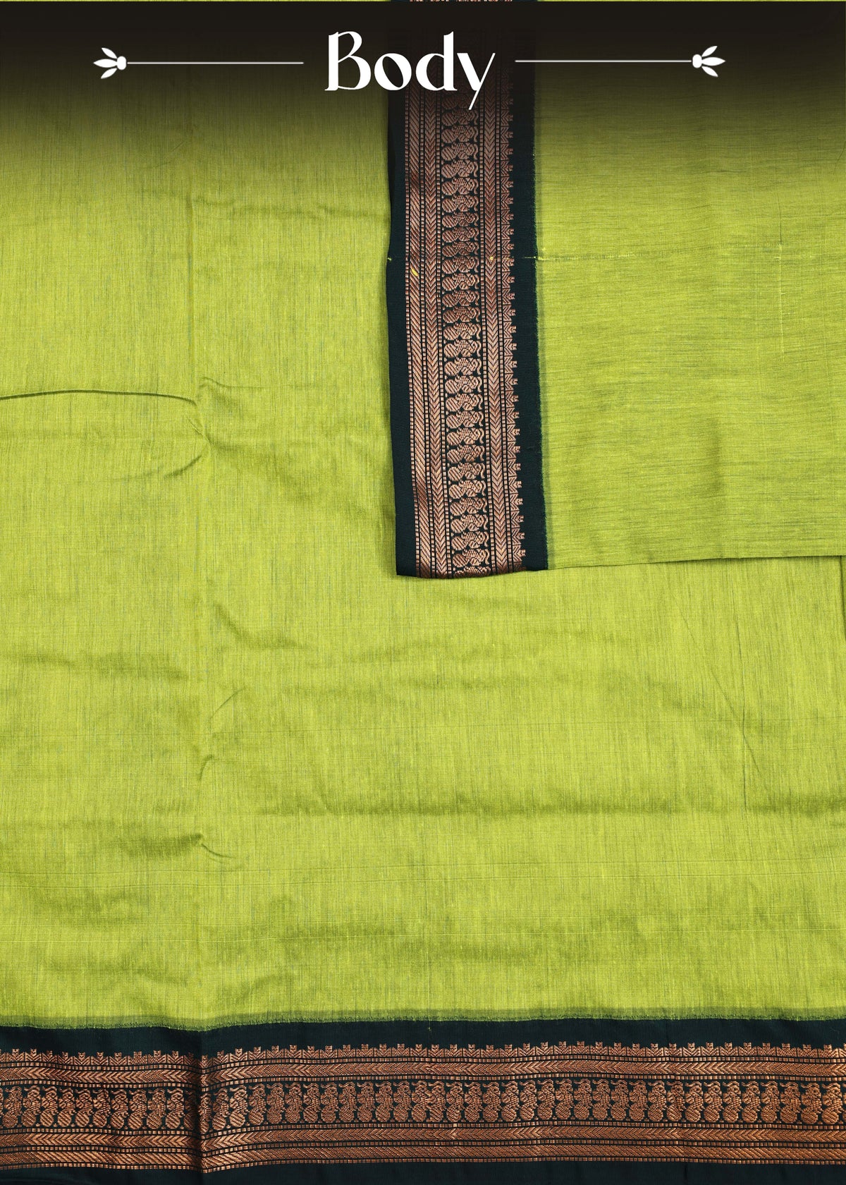 Lime green colour Kalyani Cotton Saree