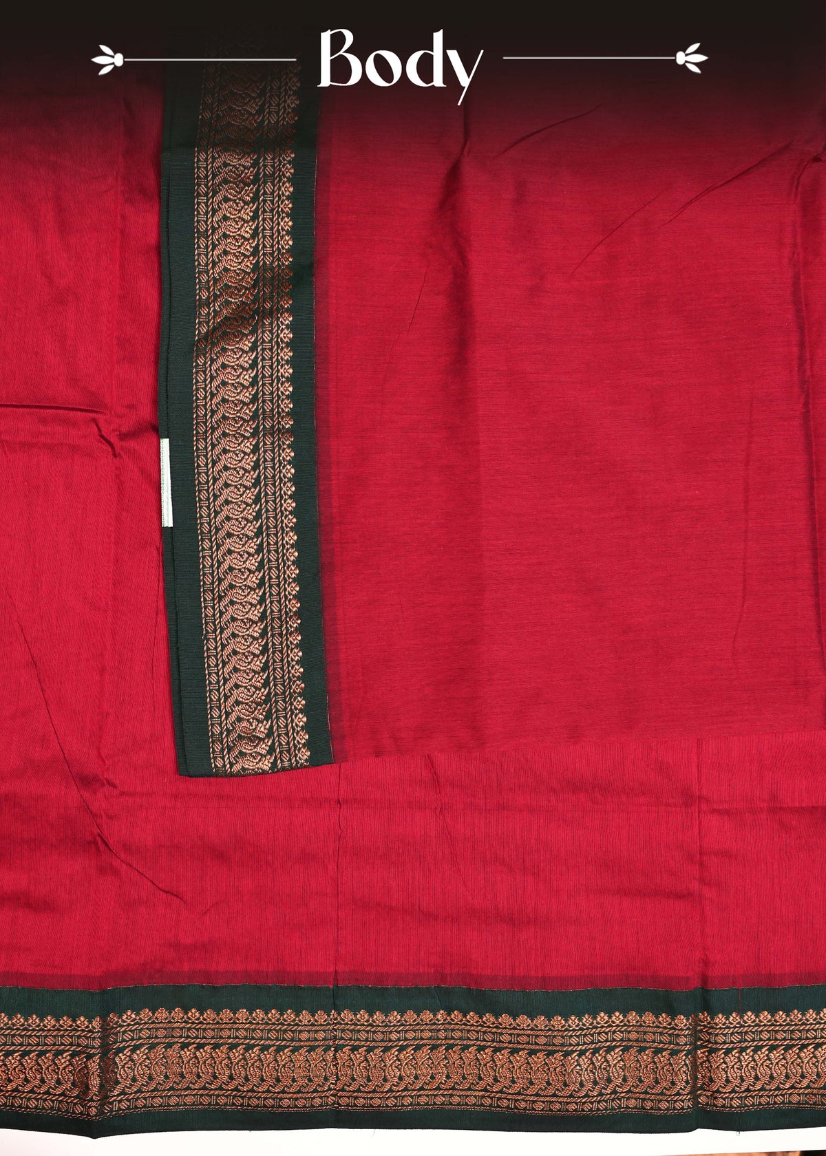 Crimson red colour Kalyani Cotton Saree