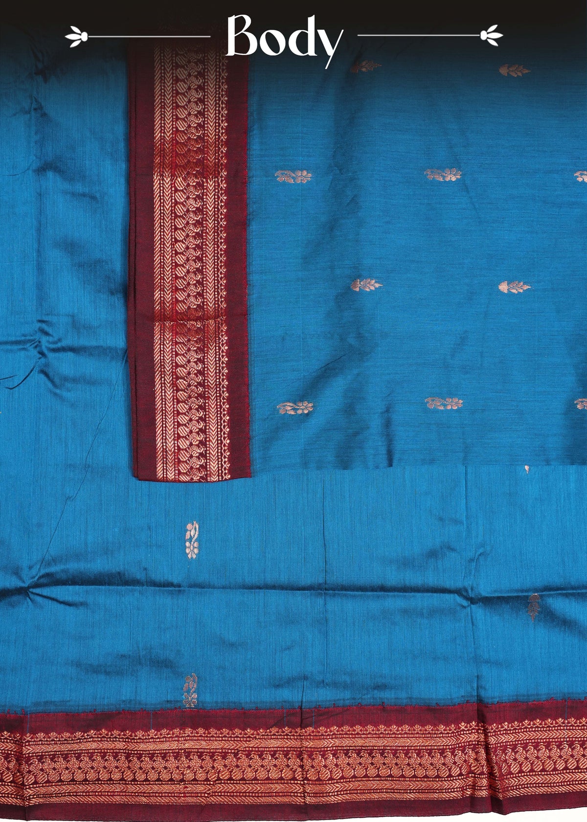 Peacock blue colour Kalyani Cotton Saree