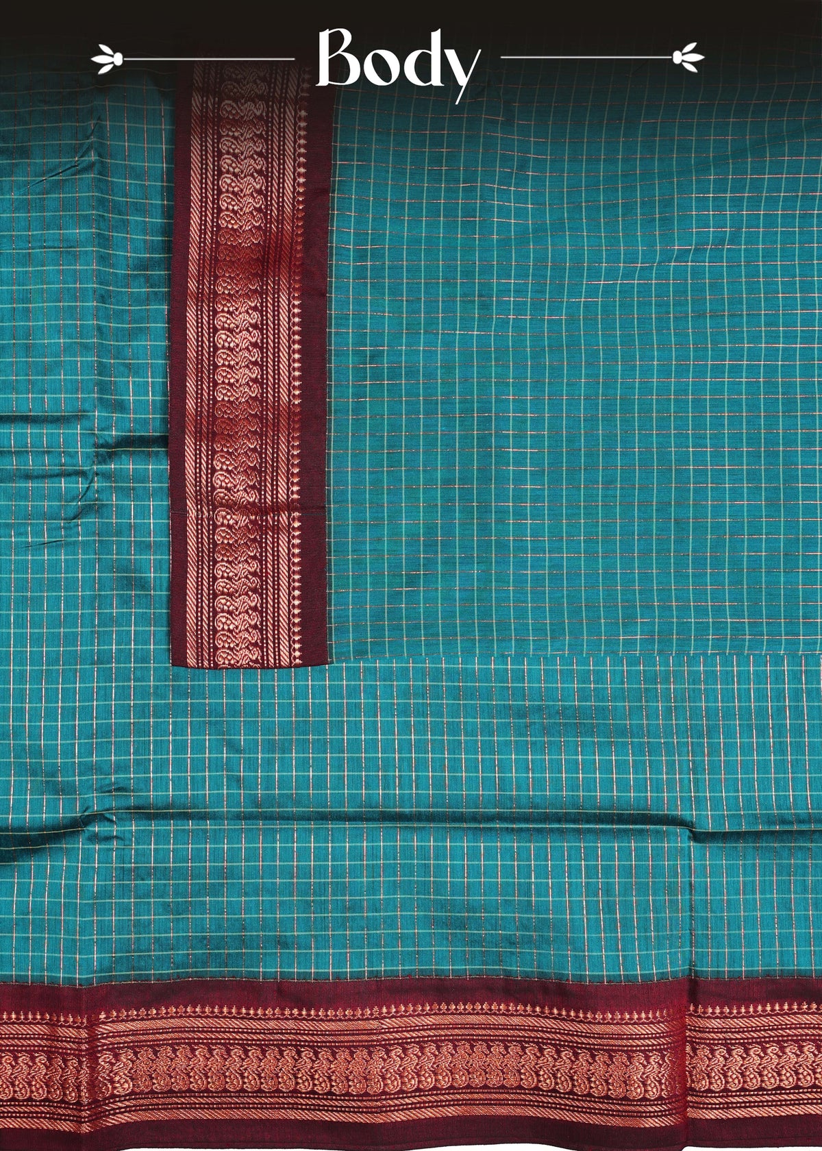 Dark teal colour Kalyani Cotton Saree