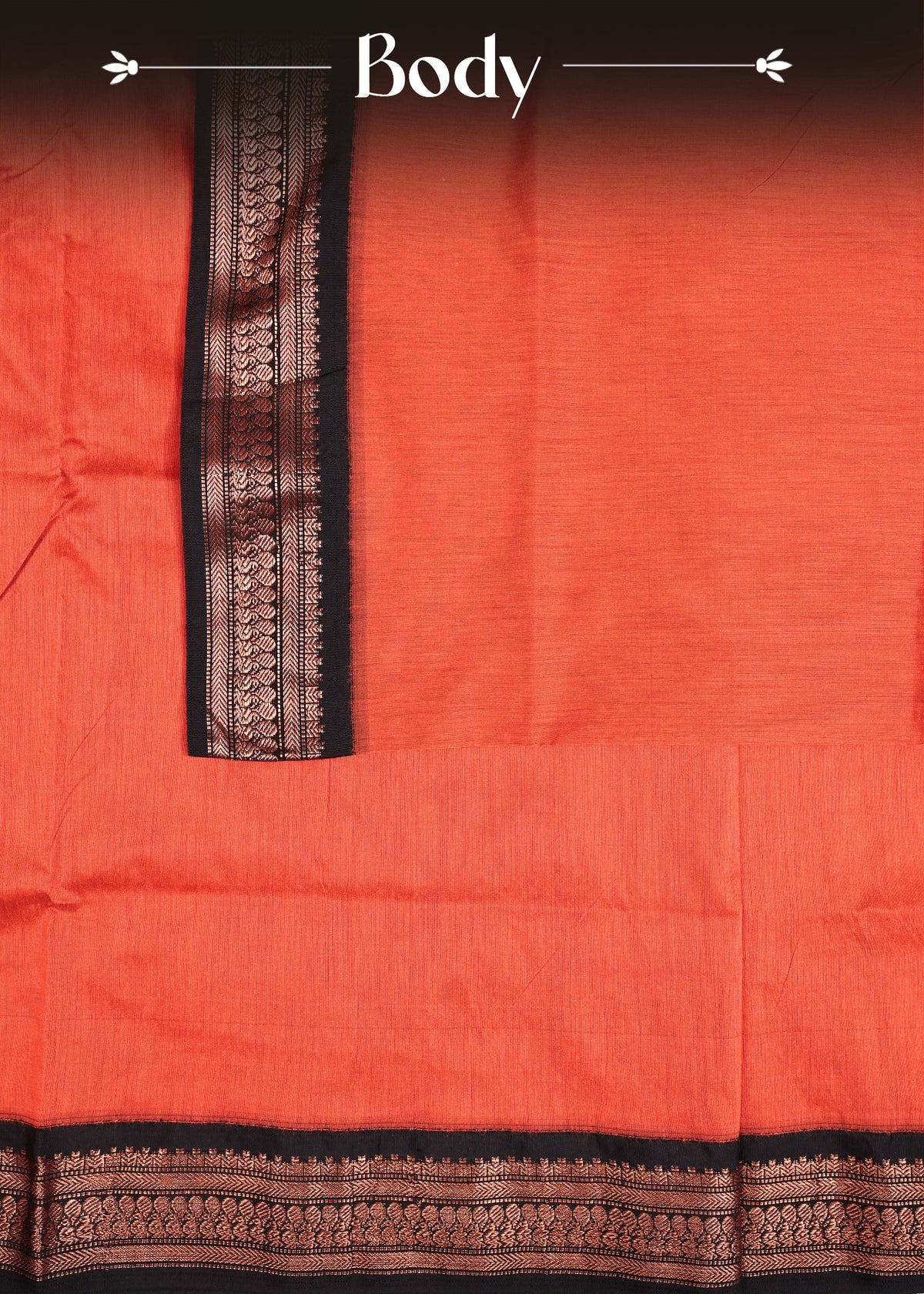 Burnt orange colour Kalyani Cotton Saree