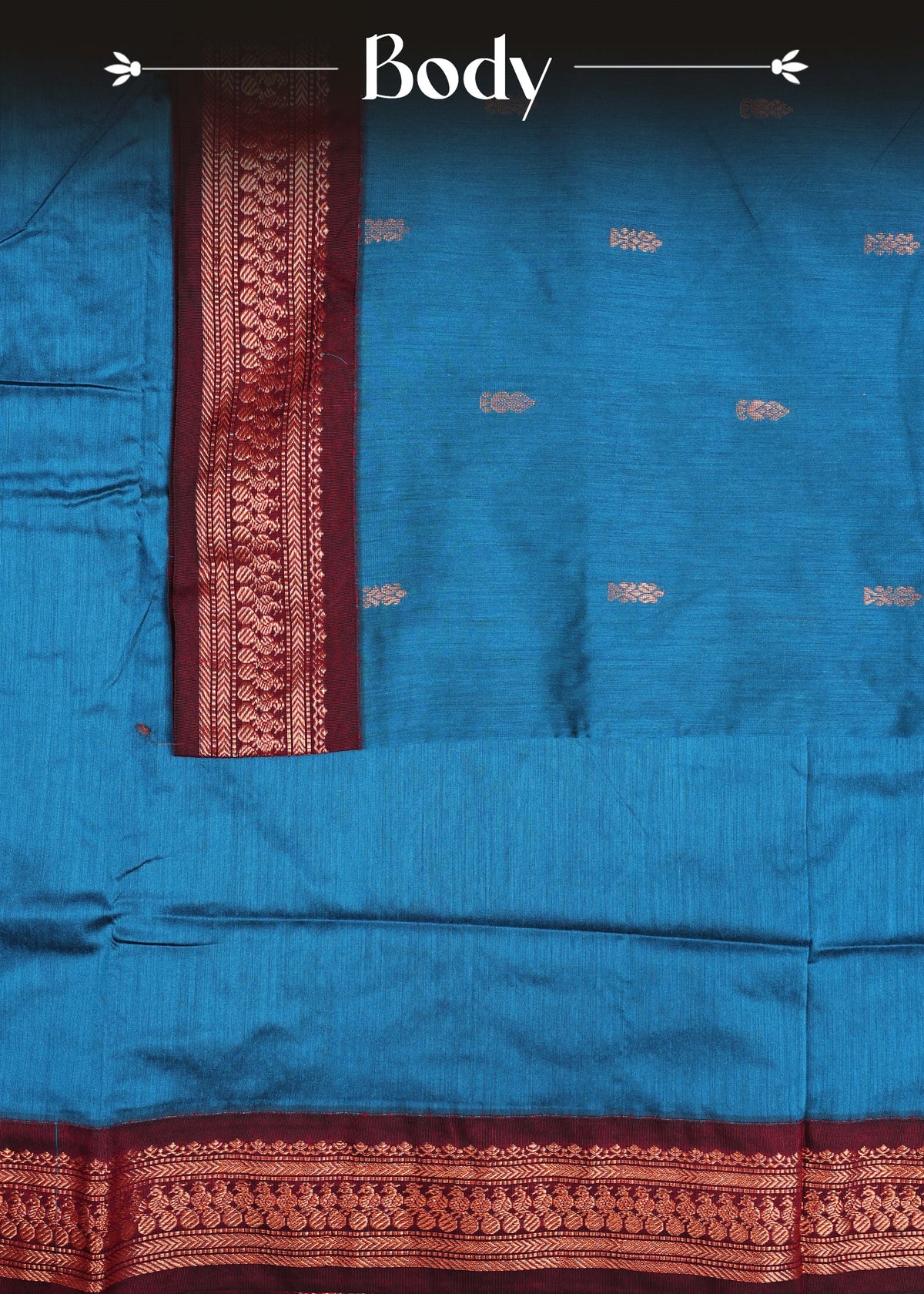 Peacock blue colour Kalyani Cotton Saree