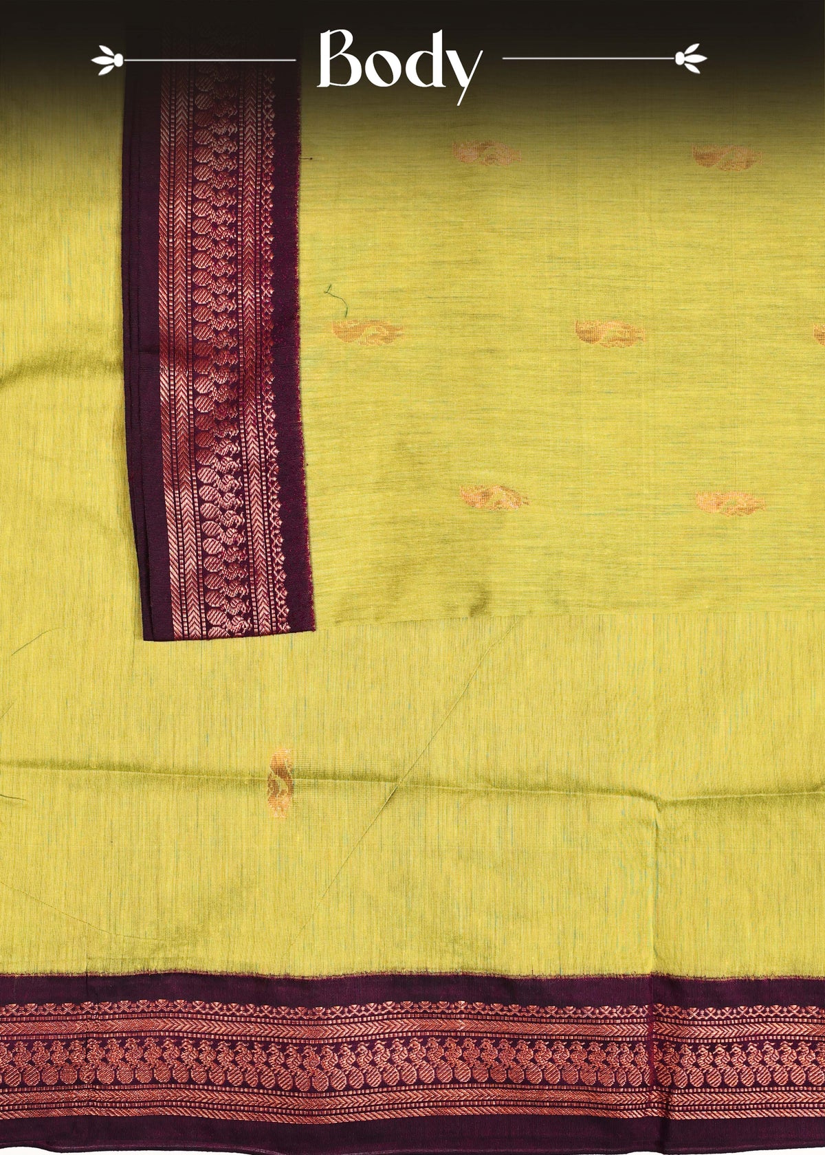 Lime green colour Kalyani Cotton Saree