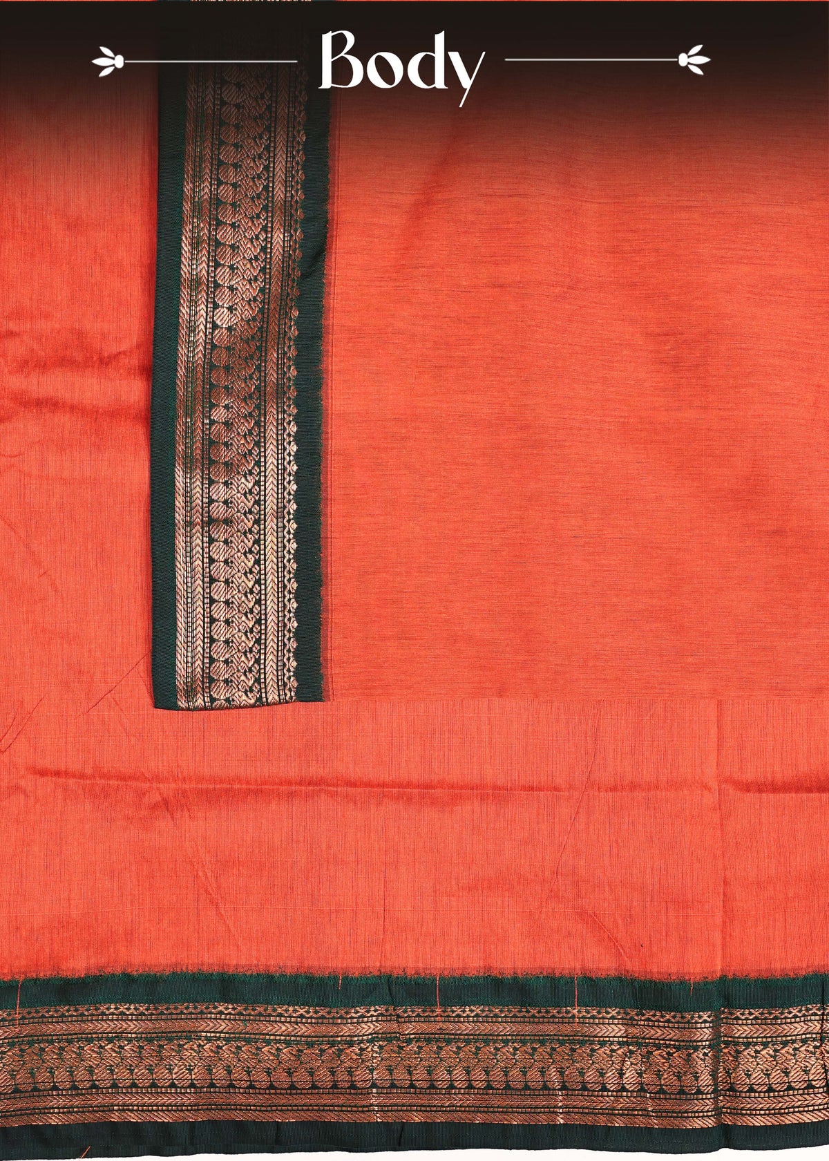 Burnt orange colour Kalyani Cotton Saree