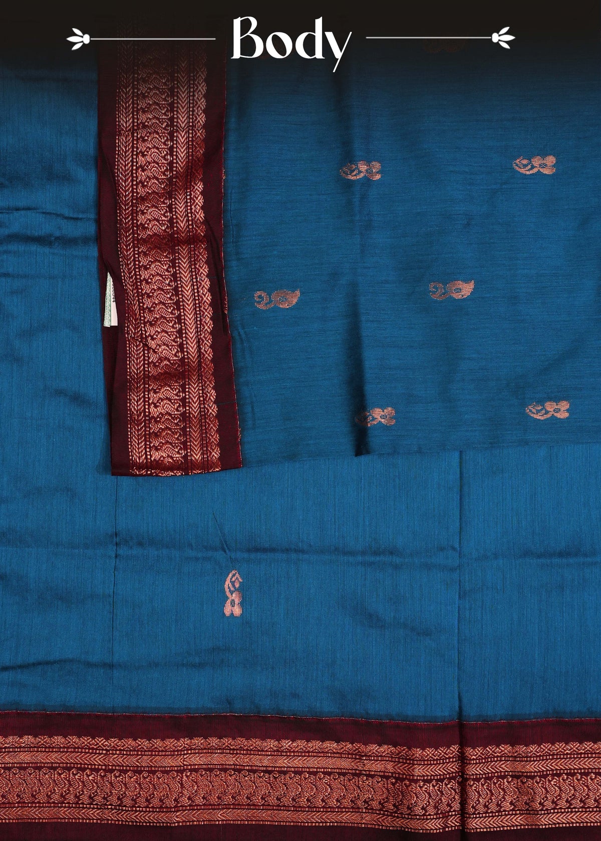 Peacock blue colour Kalyani Cotton Saree
