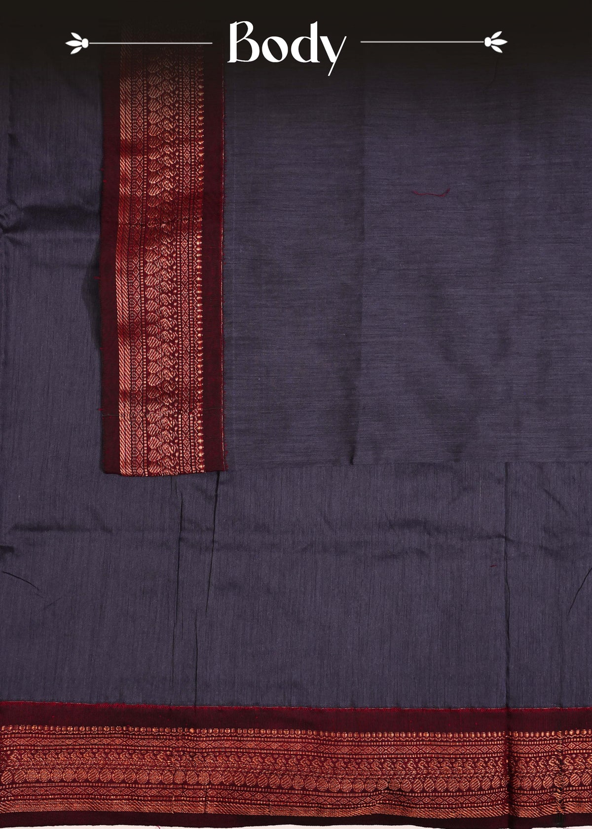 Slate grey colour Kalyani Cotton Saree