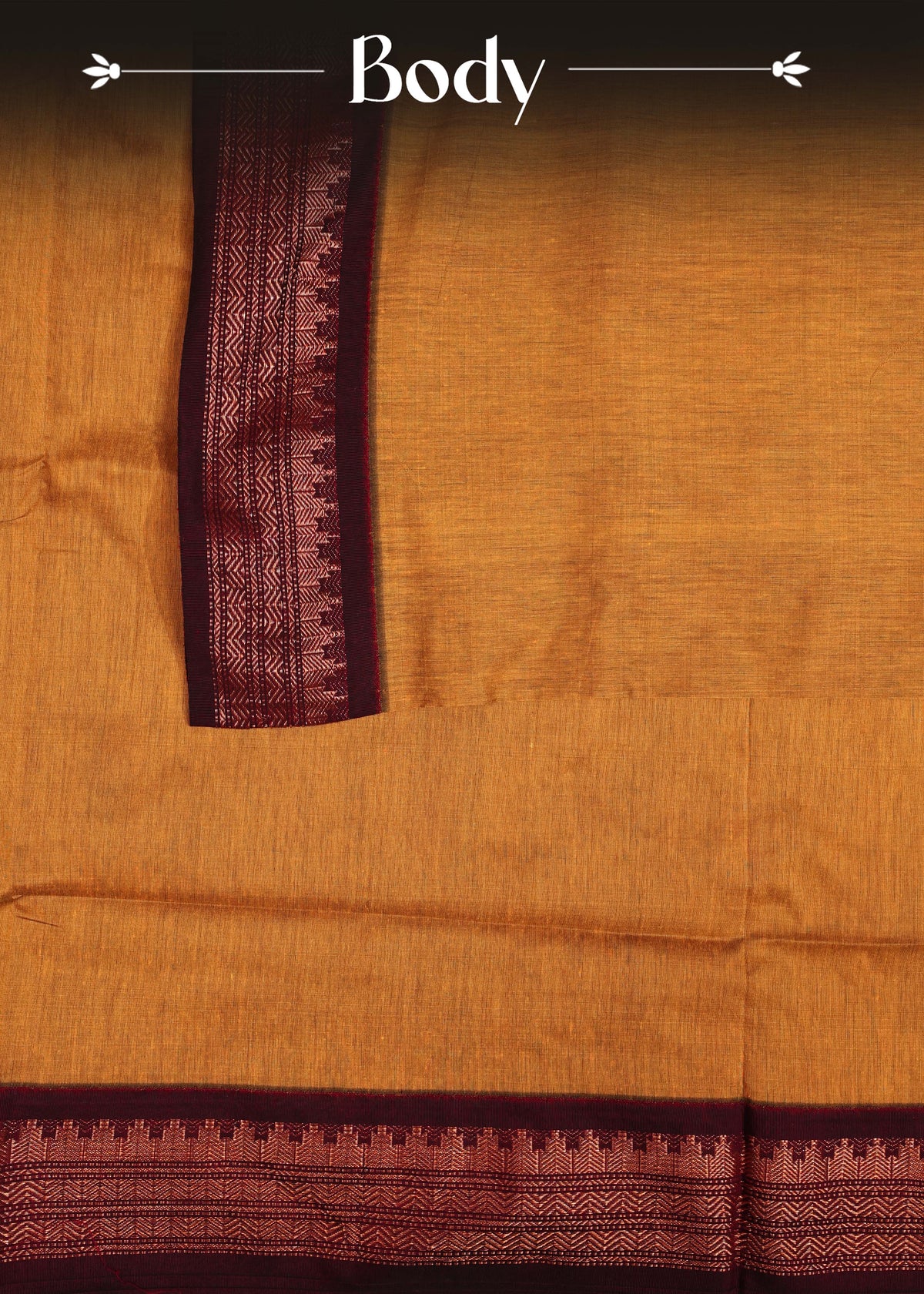 Mustard yellow colour Kalyani Cotton Saree