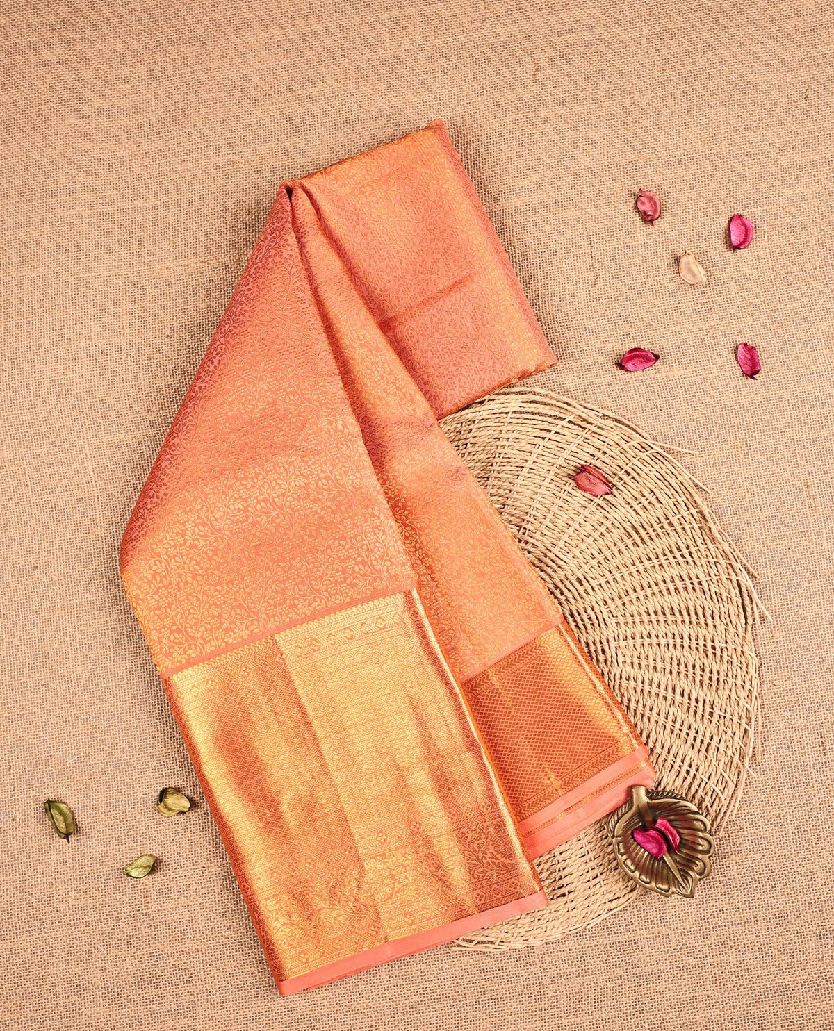 Peach Colour Samudrika Silk saree.