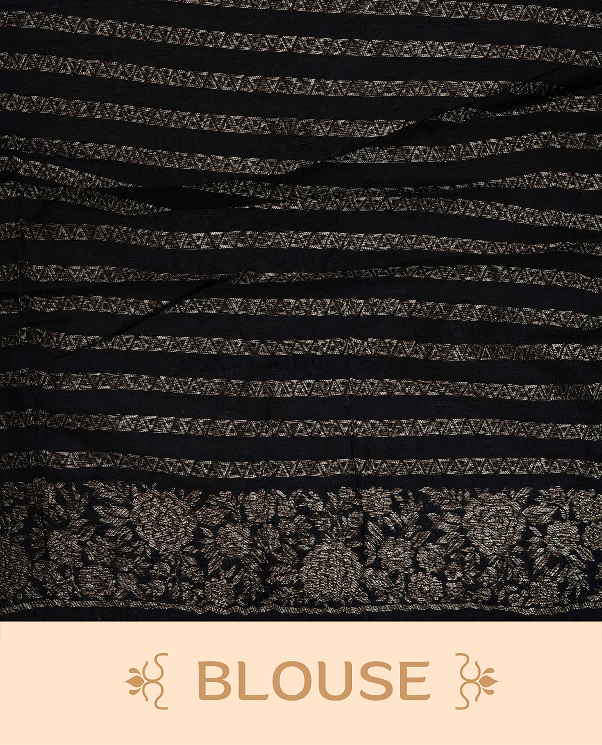 Black colour semi banaras tussar georgette saree