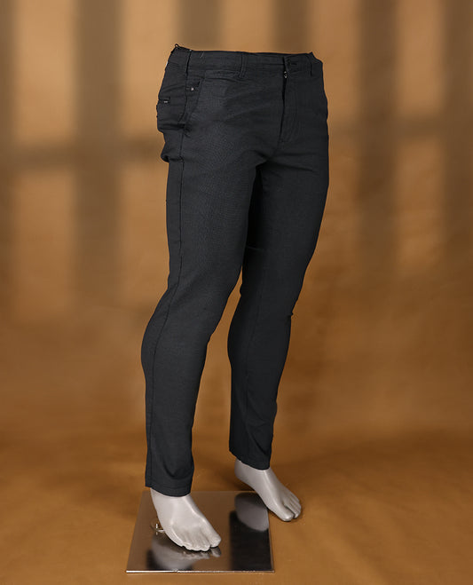 Black and grey tiny checked formal pants for men by IRONY.