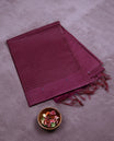 Beetroot Pink Colour Semi Jute Saree having Thread work in Body with Self Coloured Pallu and Blouse