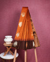 Rust orange colour soft silk saree