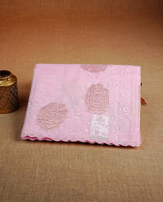 Pastel Pink colour Net Kota Designer saree.