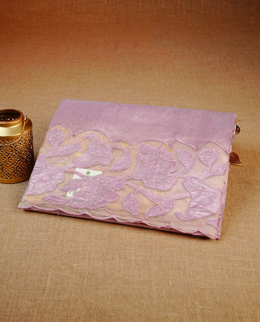 Pastel Purple colour Tussar Designer saree.