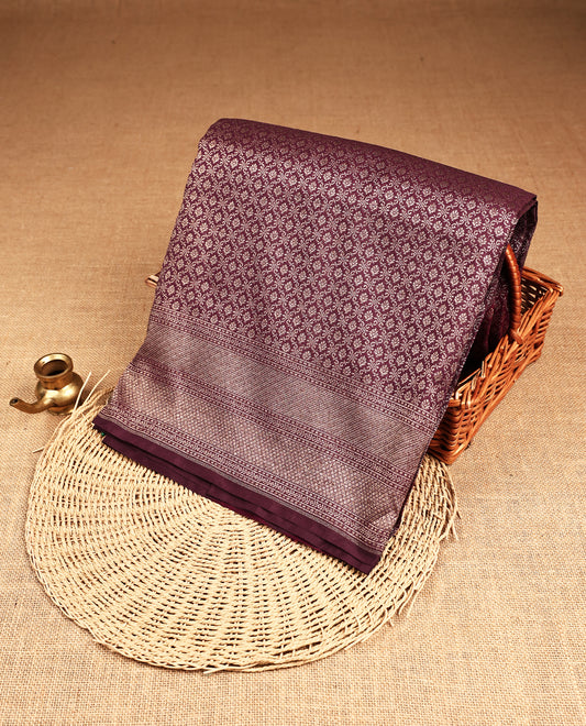 Burgundy Colour Banaras Katan Silk Saree
