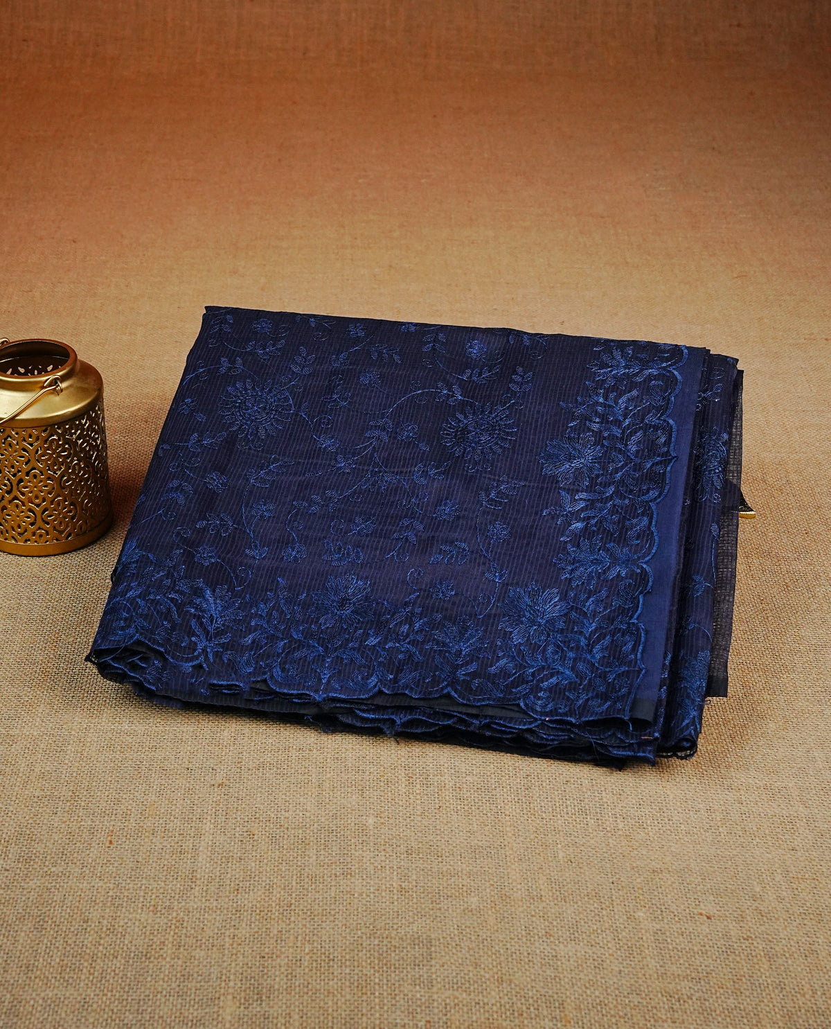 Navy Blue  colour Net Kota Designer saree.