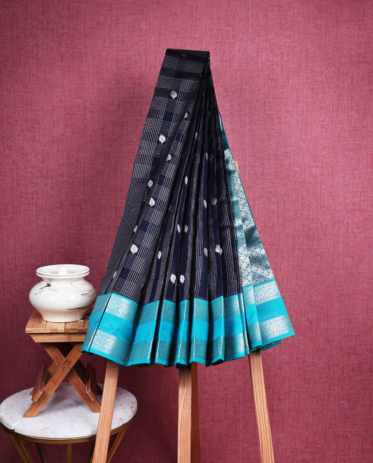 Navy colour soft silk saree