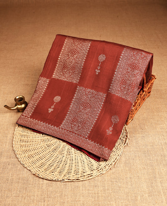 Maroon Colour Banaras Tussar Silk Saree