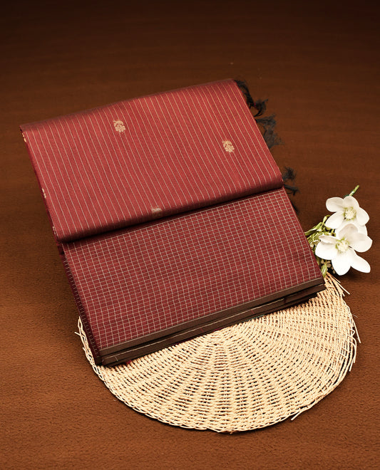 Maroon Colour Silk Cotton Saree
