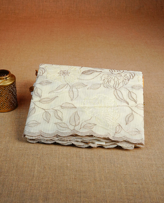 Cream colour Net Kota Designer saree.