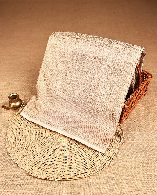 Cream Colour Banaras Katan Silk Saree