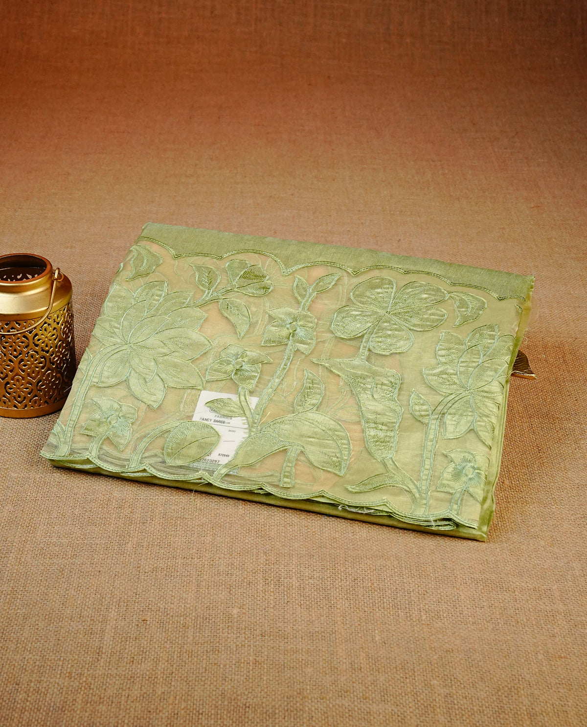 Pastel Green colour Tussar Designer saree
